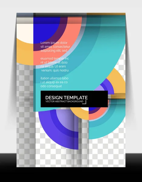 Cirkel ontwerp a4 flyer print template, jaarverslag ontwerp — Stockvector