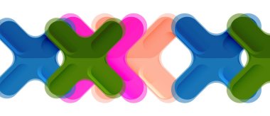 Parlak renkli plastik stil çapraz kompozisyonu, x şekli tasarımı, tekno geometrik modern soyut arkaplan. Moda soyut yerleşim şablonu