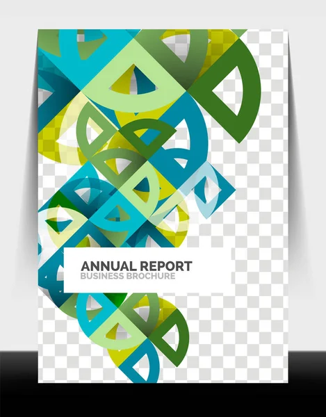 Business flyer annual report, circle and triangle shapes modern design — Stock Vector