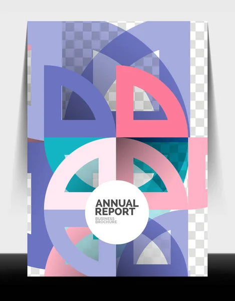 Business flyer rapporto annuale, cerchio e triangolo forme design moderno — Vettoriale Stock