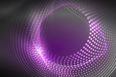 Soyut parçacıklar, dalga arkaplanı, neon hareket tekno tasarımı