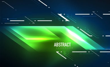 Dinamik neon parlak, soyut bir arkaplan. İş veya teknoloji sunumu, İnternet posteri veya web broşürü kapağı, duvar kağıdı için modaya uygun soyut düzen şablonu