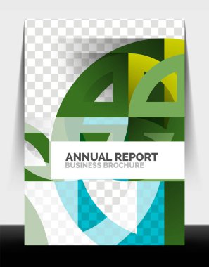 İş ilanları yıllık raporu, daire ve üçgen modern tasarımı şekillendirir