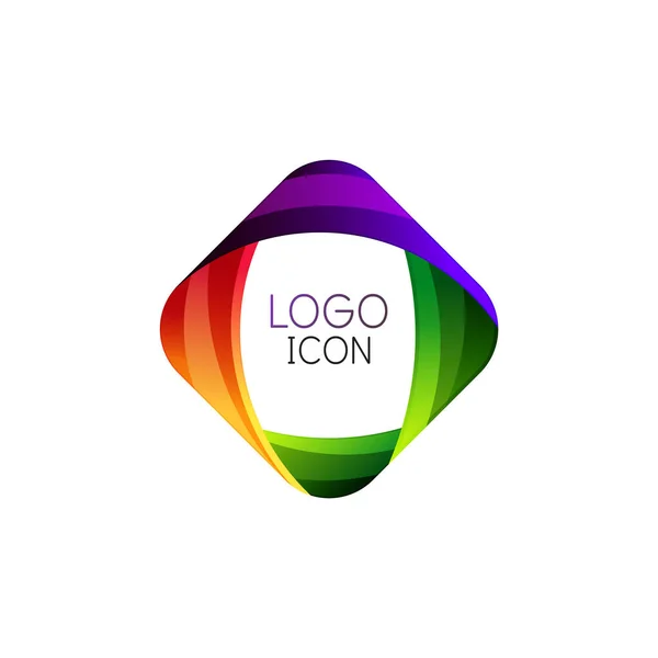 Business trendy geometrische quadratische Logo-Design-Vorlage mit hellen sauberen Farben — Stockvektor