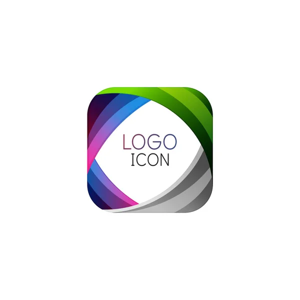 Business trendy geometrische quadratische Logo-Design-Vorlage mit hellen sauberen Farben — Stockvektor