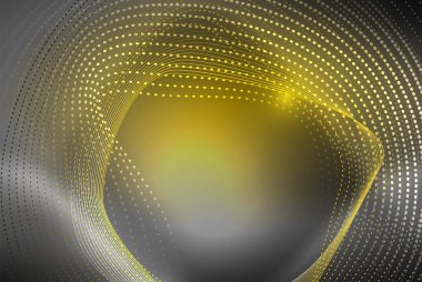 Soyut parçacıklar, dalga arkaplanı, neon hareket tekno tasarımı