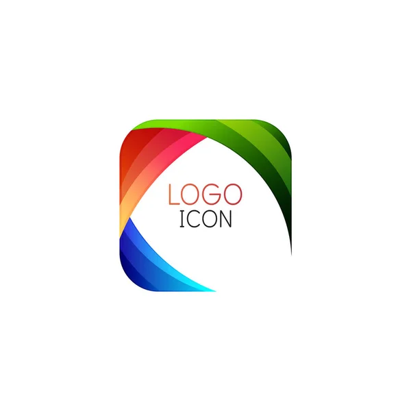 Business trendy geometric square logo design template with bright clean colors