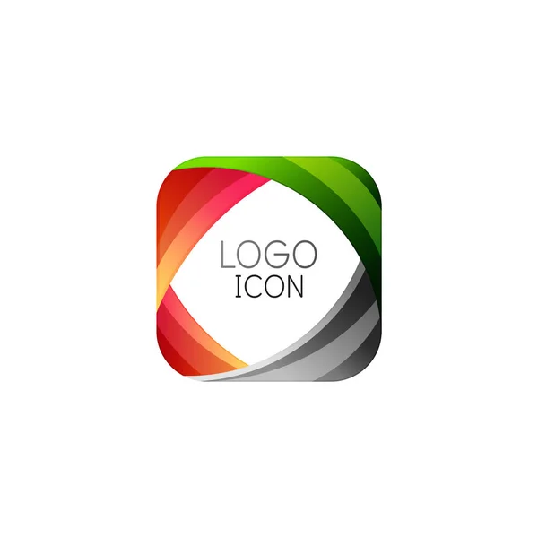 Modèle de conception de logo carré géométrique à la mode d'affaires avec des couleurs vives et propres — Image vectorielle