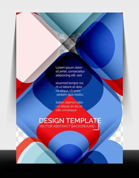 Verksamhetsberättelse broschyr mall, A4-storlek omslag skapade med geometriska moderna mönster — Stock vektor