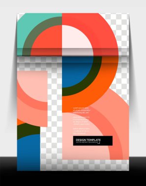 Çember tasarımı a4 el ilanı baskı şablonu, yıllık rapor tasarımı