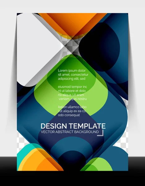 Modelo de folleto de informe anual empresarial, cubiertas de tamaño A4 creadas con patrones geométricos modernos — Archivo Imágenes Vectoriales