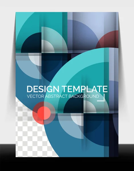 A4 volante informe anual círculo diseño, vector fondo impresión plantilla — Vector de stock