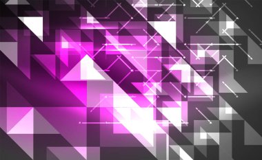 Abstract background, mosaic triangle pattern with transparent effects on glowing neon shiny backdrop. Vector Illustration For Wallpaper, Banner, Background, Card, Book Illustration, landing page