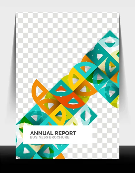 Business flyer annual report, circle and triangle shapes modern design — Stock Vector