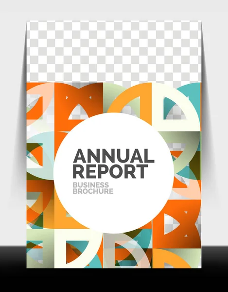 Business flyer annual report, circle and triangle shapes modern design — Stock Vector