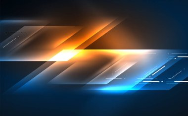 Dinamik neon parlak, soyut bir arkaplan. İş veya teknoloji sunumu, İnternet posteri veya web broşürü kapağı, duvar kağıdı için modaya uygun soyut düzen şablonu