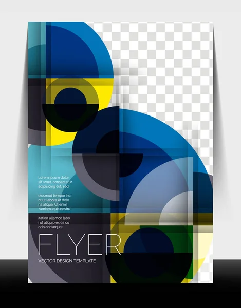 A4 flyer annual report circle design, vector background print template — 스톡 벡터