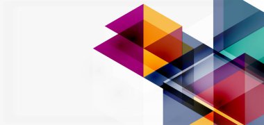 Geometrik soyut arkaplan, mozaik üçgen ve altıgen şekiller. İş veya teknoloji sunumu, İnternet posteri veya web broşürü kapağı, duvar kağıdı için modaya uygun soyut düzen şablonu