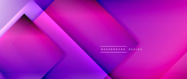 Kare şekiller bileşimi, akışkan geometrik soyut arkaplan. 3B gölge efektleri, modern tasarım şablonu