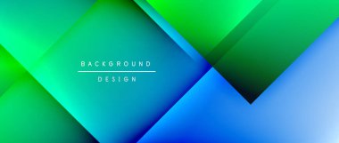 Kare şekiller bileşimi, akışkan geometrik soyut arkaplan. 3B gölge efektleri, modern tasarım şablonu