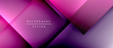 Kare şekiller bileşimi, akışkan geometrik soyut arkaplan. 3B gölge efektleri, modern tasarım şablonu