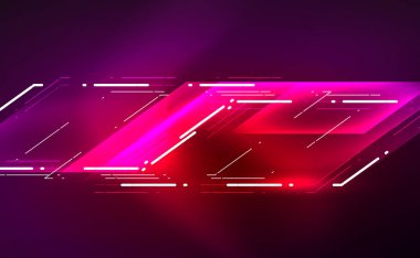 Dinamik neon parlak, soyut bir arkaplan. İş veya teknoloji sunumu, İnternet posteri veya web broşürü kapağı, duvar kağıdı için modaya uygun soyut düzen şablonu