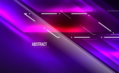 Dinamik neon parlak, soyut bir arkaplan. İş veya teknoloji sunumu, İnternet posteri veya web broşürü kapağı, duvar kağıdı için modaya uygun soyut düzen şablonu