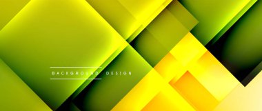 Kare şekiller bileşimi, akışkan geometrik soyut arkaplan. 3B gölge efektleri, modern tasarım şablonu