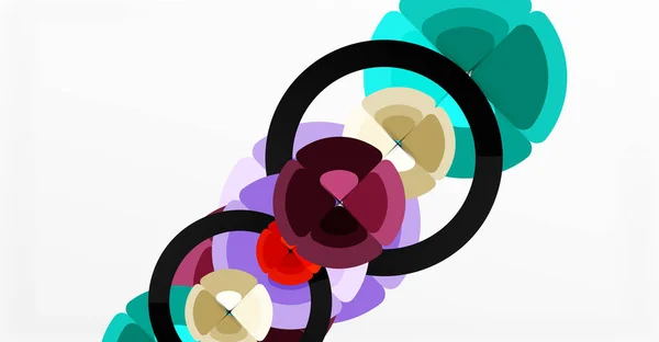 Fond abstrait, couleurs tendances cercles composition géométrique. Illustration vectorielle pour papier peint, bannière, fond, carte, illustration de livre, page de destination — Image vectorielle