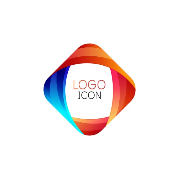 Plantilla de diseño de logotipo cuadrado geométrico de moda de negocios con colores limpios brillantes — Vector de stock