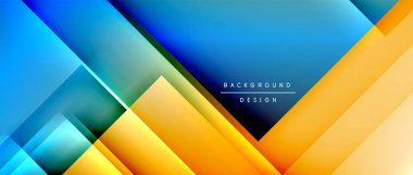 Kare şekiller bileşimi, akışkan geometrik soyut arkaplan. 3B gölge efektleri, modern tasarım şablonu