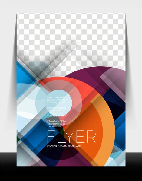 A4 flyer jaarverslag cirkel ontwerp, vector achtergrond print template — Stockvector