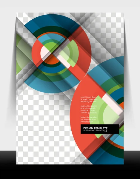 Plantilla de impresión de folleto de diseño de círculo a4, diseño de informe anual — Archivo Imágenes Vectoriales
