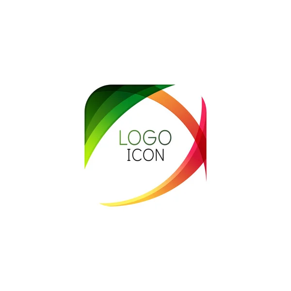 Business trendy geometrische quadratische Logo-Design-Vorlage mit hellen sauberen Farben — Stockvektor