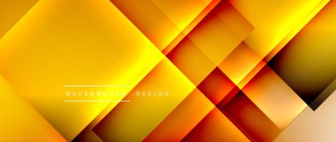 Kare şekiller bileşimi, akışkan geometrik soyut arkaplan. 3B gölge efektleri, modern tasarım şablonu