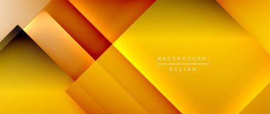 Kare şekiller bileşimi, akışkan geometrik soyut arkaplan. 3B gölge efektleri, modern tasarım şablonu