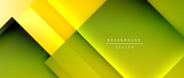 Kare şekiller bileşimi, akışkan geometrik soyut arkaplan. 3B gölge efektleri, modern tasarım şablonu