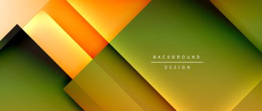 Kare şekiller bileşimi, akışkan geometrik soyut arkaplan. 3B gölge efektleri, modern tasarım şablonu