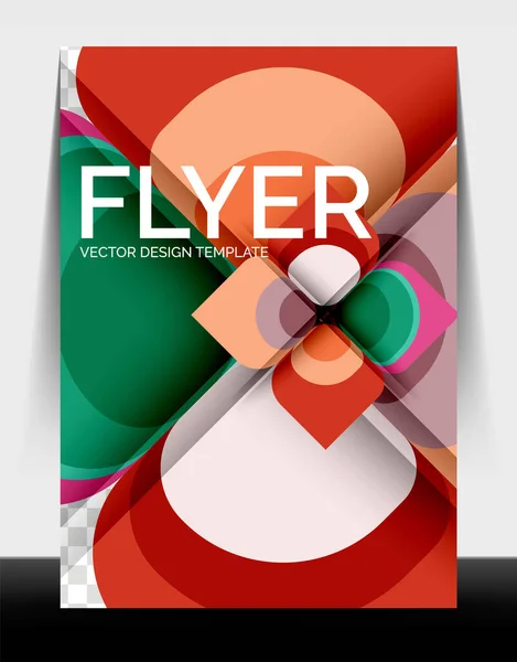 Zakelijk jaarverslag brochure sjabloon, A4-formaat covers gemaakt met geometrische moderne patronen — Stockvector