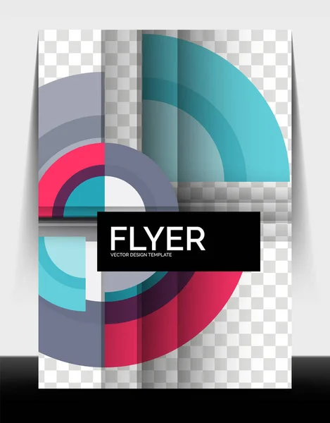 Cirkel ontwerp a4 flyer print template, jaarverslag ontwerp — Stockvector