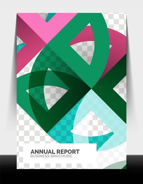 Geschäftsflyer Jahresbericht, Kreis und Dreieck prägen modernes Design — Stockvektor