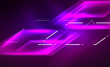 Dinamik neon parlak, soyut bir arkaplan. İş veya teknoloji sunumu, İnternet posteri veya web broşürü kapağı, duvar kağıdı için modaya uygun soyut düzen şablonu