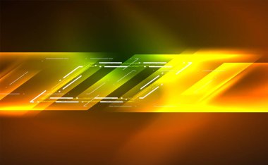 Dinamik neon parlak, soyut bir arkaplan. İş veya teknoloji sunumu, İnternet posteri veya web broşürü kapağı, duvar kağıdı için modaya uygun soyut düzen şablonu