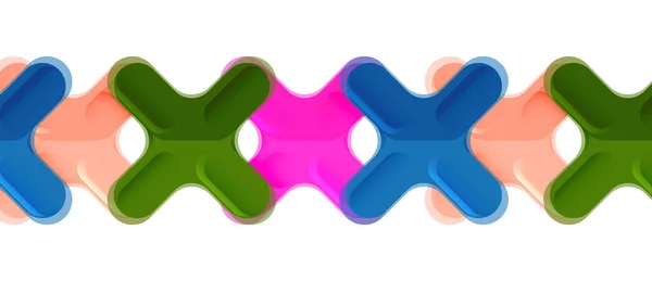 Lesklé vícebarevné křížové složení v plastovém stylu, x tvarový design, techno geometrické moderní abstraktní pozadí. Šablona trendy abstraktního rozvržení — Stockový vektor
