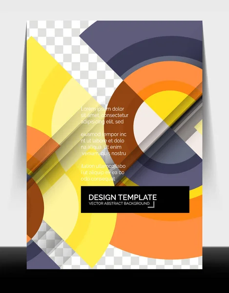 Circle design a4 flyer print template, annual report design — Stock Vector