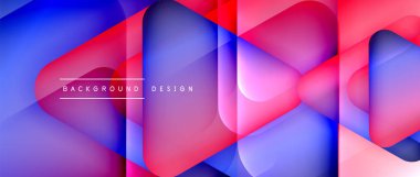 Üçgen geometrik soyut arkaplanı şekillendirir. Üç boyutlu gölge efektleri ve sıvı eğimleri. Metin mesajınız için modern üstüste bindirme formları duvar kağıdı