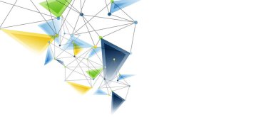 Hat noktaları bağlantıları, üçgen teknoloji tasarımı. Soyut geometrik arkaplan