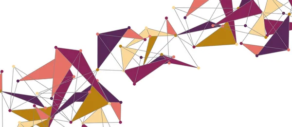 Conexões de pontos de linha, design de tecnologia triangular. Fundo geométrico abstrato — Vetor de Stock