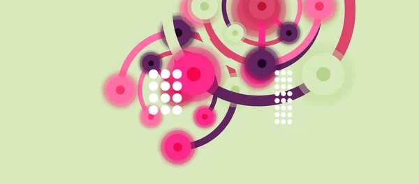 Плаский стиль геометричного абстрактного фону, круглих точок або колірних з'єднань на кольоровому фоні. концепція технологічної мережі . — стоковий вектор