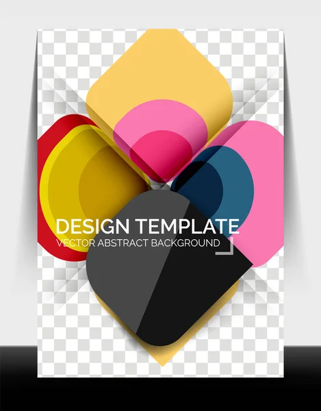 Business annual report brochure template, A4 size covers created with geometric modern patterns — Stock Vector